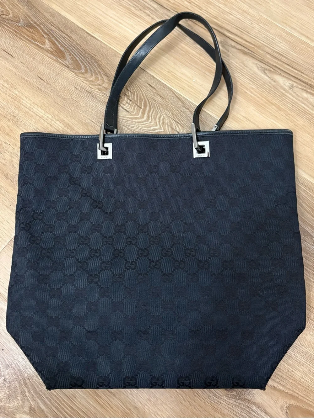 Gucci Black GG Monogram Canvas Tote